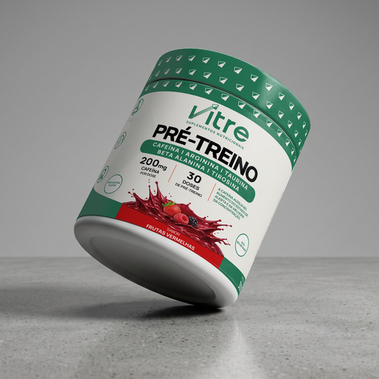 Pré-Treino 300g • 200mg de Cafeína/dose • Sabor Frutas Vermelhas