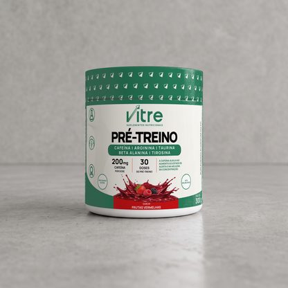 Pré-Treino 300g • 200mg de Cafeína/dose • Sabor Frutas Vermelhas