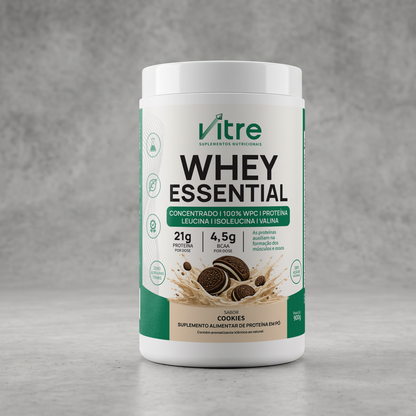 Whey Protein Concentrado 70% 900g  • 21g de Proteína • Sabor Cookies & Cream