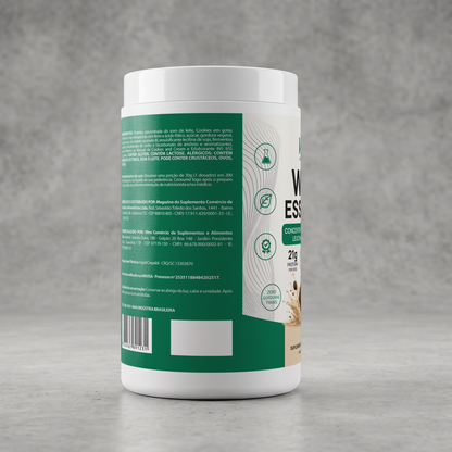 Whey Protein Concentrado 70% 900g  • 21g de Proteína • Sabor Cookies & Cream
