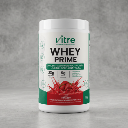 Whey Protein Concentrado 80% 900g  • 23g de Proteína • Sabor Morango